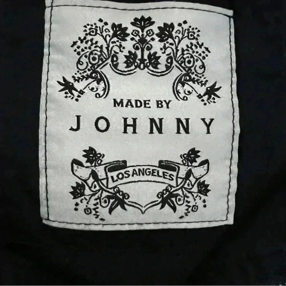 Johnny Los Angeles Navy Cotton Jacket, Zipper Detachable Hood, Drawstring Sz L - Picture 4 of 5